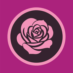 simple vector rose logo flower