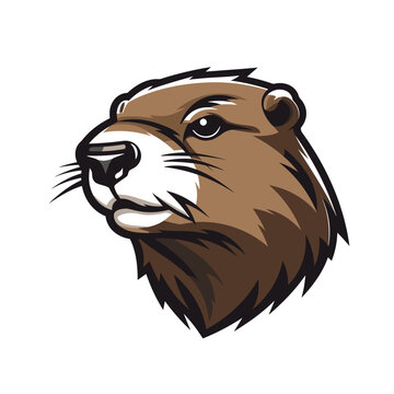 Esport vector logo groundhog on white background side view, groundhog icon, groundhog head, groundhog sticker