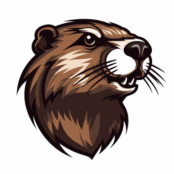 Esport vector logo groundhog on white background side view, groundhog icon, groundhog head, groundhog sticker