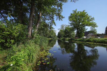 Fototapeta na wymiar Zerpenschleuse am Finowkanal (Finow canal) district of Barnim in the state of Brandenburg - Germany