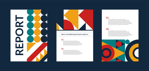Geometric Poster and Bauhaus Cover Vector Templates