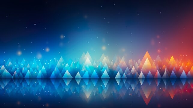 Abstract Christmas background. Dark blue and glow particle abstract background.