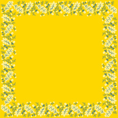 Vector illustration of Ukrainian ornament in ethnic floral style with oak leaves and acorns, identity, vyshyvanka, embroidery for print clothes, websites, banners. background. Floral design, border