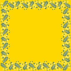 Vector illustration of Ukrainian ornament in ethnic floral style with oak leaves and acorns, identity, vyshyvanka, embroidery for print clothes, websites, banners. background. Floral design, border