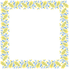 Vector illustration of Ukrainian ornament in ethnic floral style with oak leaves and acorns, identity, vyshyvanka, embroidery for print clothes, websites, banners. background. Floral design, border