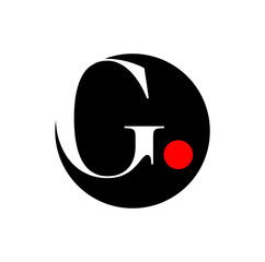 G brand name initial letters icon with round shape.