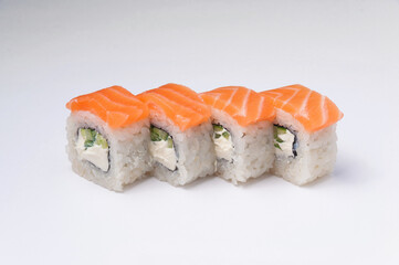 philadelphia roll with cucumber on a light background