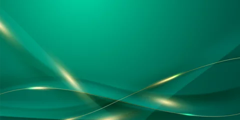 Foto auf Acrylglas Höhenskala green abstract background design with elegant golden elements vector illustration