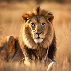 Obraz premium Lion on the African Savanna