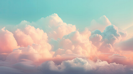 Pastel-colored dreamy sky with soft clouds and gentle lights