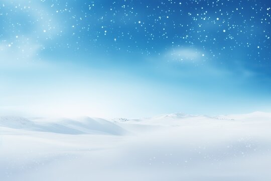 Snowy landskape with bright blue sky