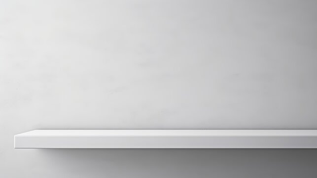 White wall with shelf fot product placement.
