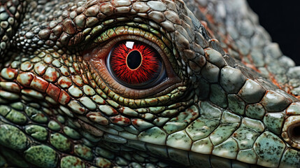 Intricately detailed view of a reptile's textured skin