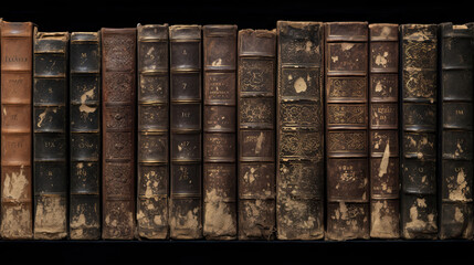 Intricately rendered textures of an antique book's pages - obrazy, fototapety, plakaty