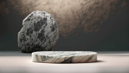 Stone podium for display product. Background for cosmetic product branding, identity and packaging vector.
