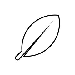 Leaf Icon Within Line Art Style. Natural, Eco Green Symbol.