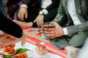 Henna art on woman's hand