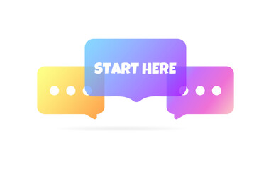 Start here sign. Flat, color, sign start, start here. vector illustration