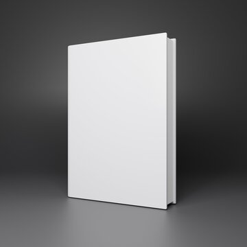 Book 3d illustration. White book isolated on black background