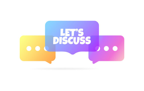 Let's discuss signs. Flat, color, let's discuss. vector illustration