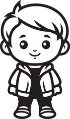 Obraz premium Little Boy icon, Funny cartoon kid face, Vector illustration, SVG