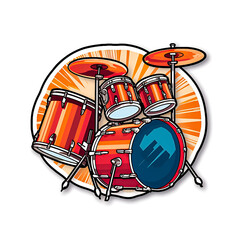 Illustration of a drum on the white.