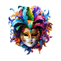 Mardi gras mask, PNG, Transparent background, Generative ai