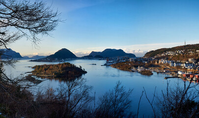 View towards Ålesund and Godøy in the background, Norway