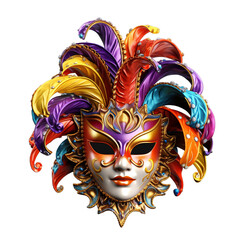 Mardi gras mask, PNG, Transparent background, Generative ai