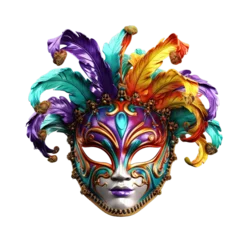 Poster Mardi gras mask, PNG, Transparent background, Generative ai © The Deep Designer