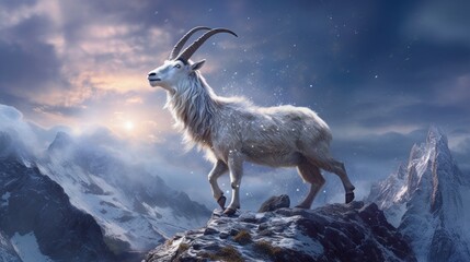 mountain goat on a mountain