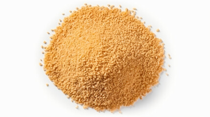 Dry bulgur pile isolated on white background top view