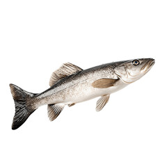 Alaskan Pollock, fish on transparent background, generative Ai