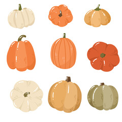 vector set of pumpkin