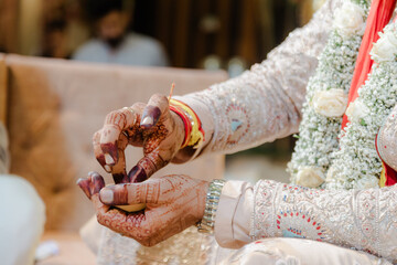 Henna art on woman's hand