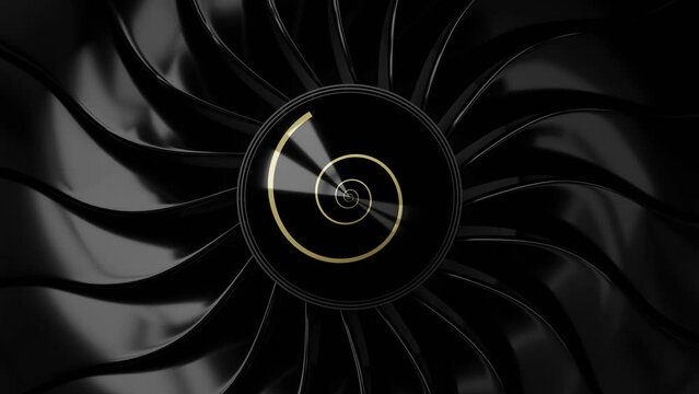 Rotating jet engine blades - 3D 4k animation (3840 x 2160 px)