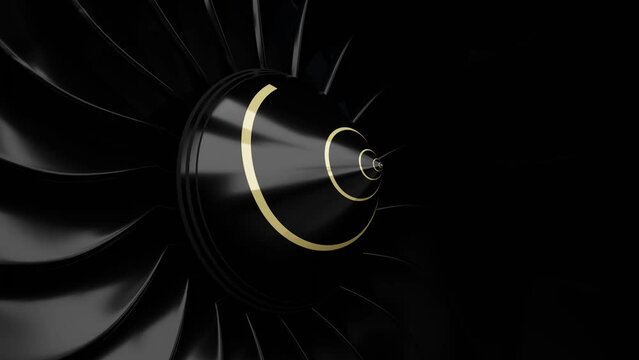 Rotating jet engine blades - 3D 4k animation (3840 x 2160 px)