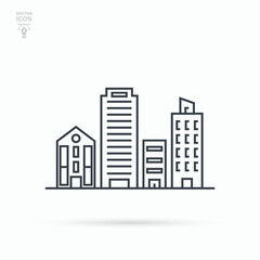 Naklejka premium Building icon. Architectural business concept. Vector illustration.