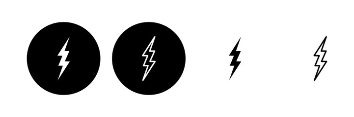 Lightning icon set. electric icon vector. power icon. energy sign