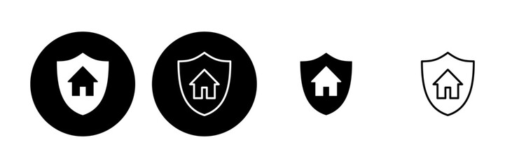 Home insurance icon set. home protection icon