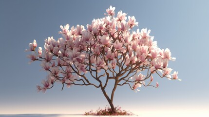 pink magnolia tree in bloom