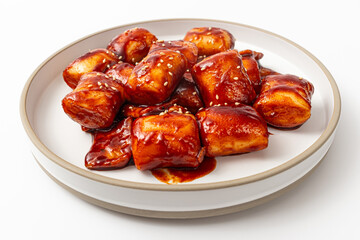 Rice Cake Stick Tteokbokki on white background