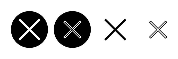 Obraz premium Close icon set. Delete icon vector. cross sign