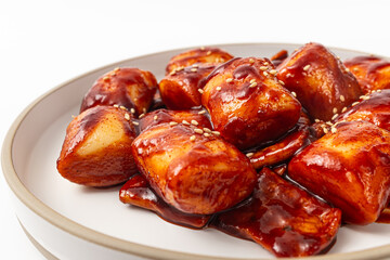 Rice Cake Stick Tteokbokki on white background