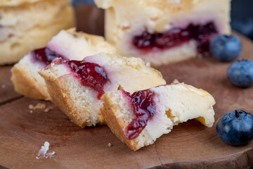 blueberry cheesecake with blueberries and blueberries and blueberry jam