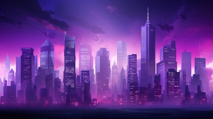 Fototapeta na wymiar Retro futuristic synthwave retrowave styled night cityscape with sunset on background. Cover or banner template for retro wave music