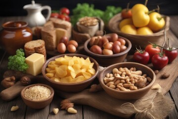 Fototapeta na wymiar healthy ingredients for cooking