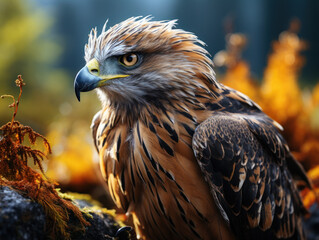 Hawk in its Natural Habitat, Wildlife Photography, Generative AI