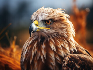 Obraz premium Hawk in its Natural Habitat, Wildlife Photography, Generative AI
