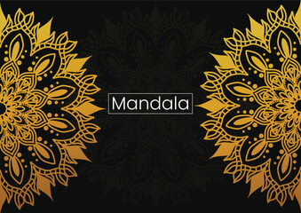 golden color floral mandala element